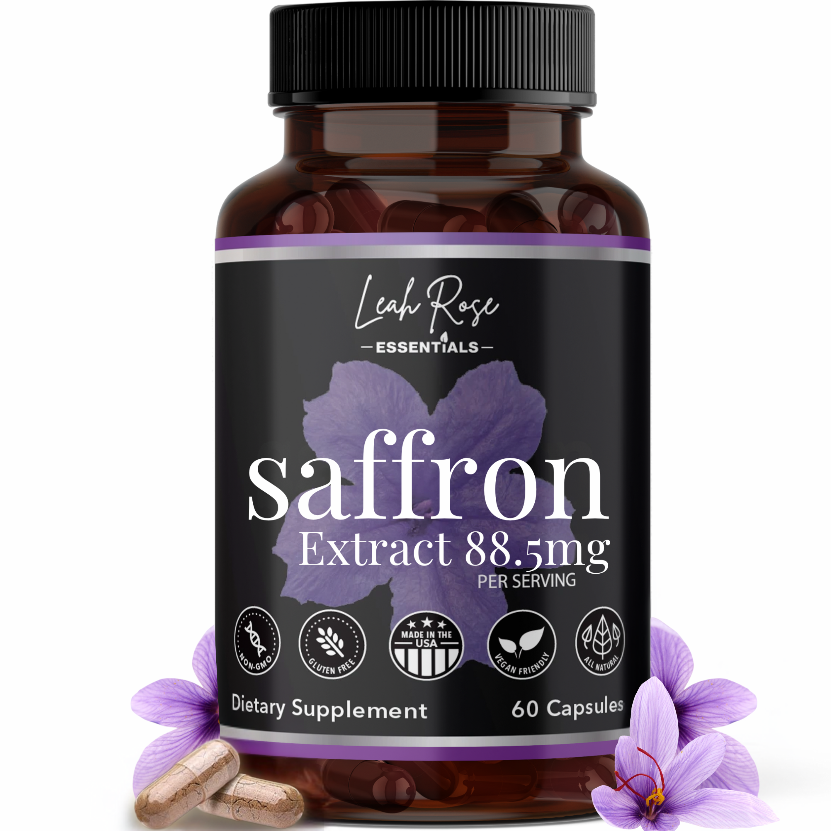 All Natural Saffron Extract 88.5mg - 60 capsules – Leah Rose