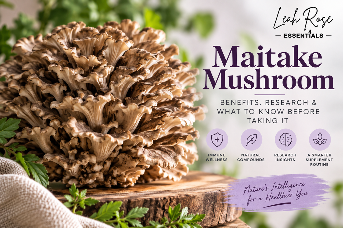 maitake mushroom benefits guide from leah rose essentials