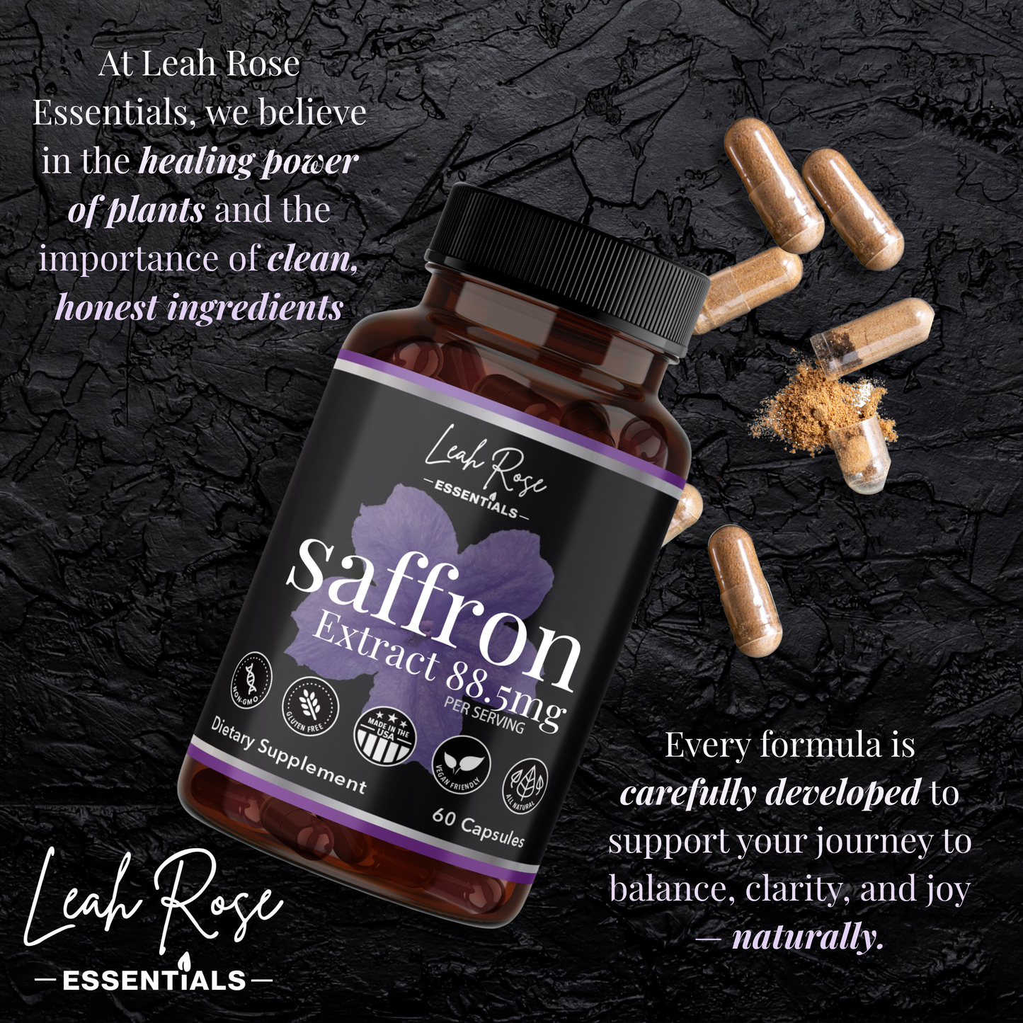 All Natural Saffron Extract 88.5mg - 60 capsules