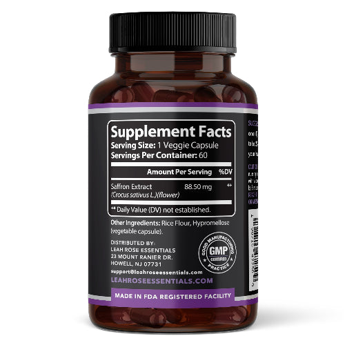 supplement facts of the saffron extract