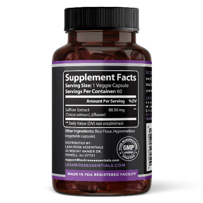 supplement facts of the saffron extract