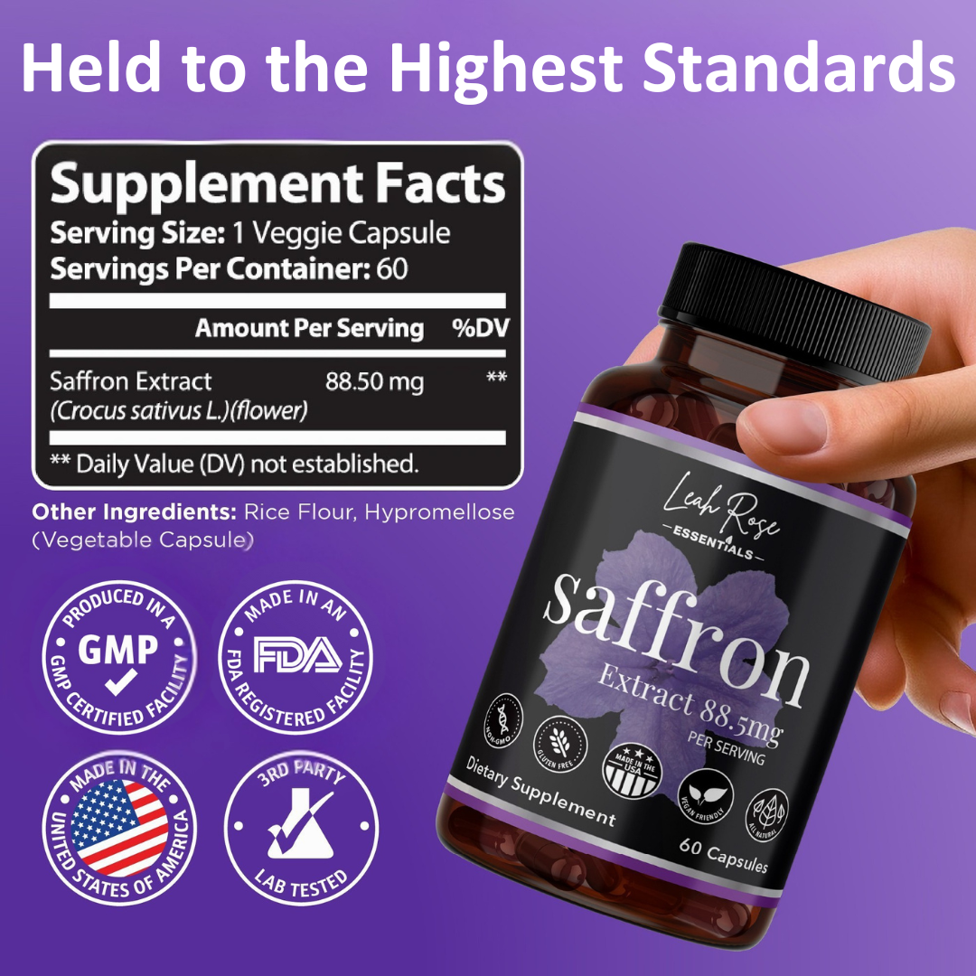 All Natural Saffron Extract 88.5mg - 60 capsules