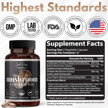 All Natural Mushroom Complex 10X - 60 Capsules