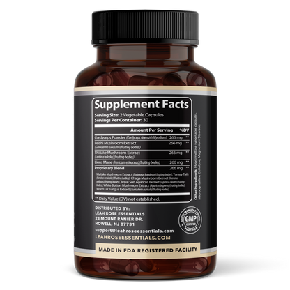 Supplement bottle with label showing 'Supplement Facts' on a white background